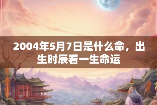 2004年5月7日是什么命，出生时辰看一生命运