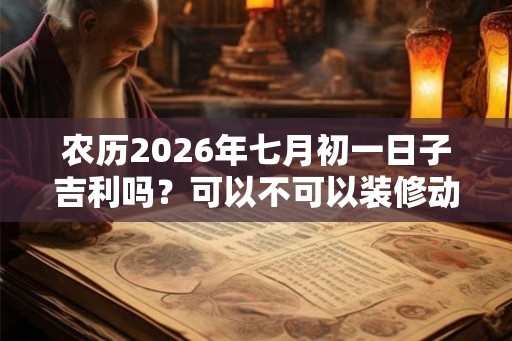 农历2026年七月初一日子吉利吗？可以不可以装修动土？