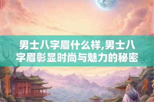 男士八字眉什么样,男士八字眉彰显时尚与魅力的秘密武器