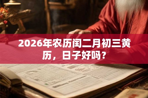 2026年农历闰二月初三黄历，日子好吗？