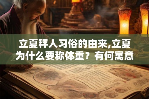 立夏秤人习俗的由来,立夏为什么要称体重?有何寓意? 立夏秤人习俗的由来,立夏为什么要称体重?有何寓意?