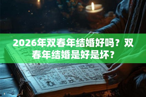 2026年双春年结婚好吗?双春年结婚是好是坏? 2026年双春年结婚好吗?双春年结婚是好是坏?
