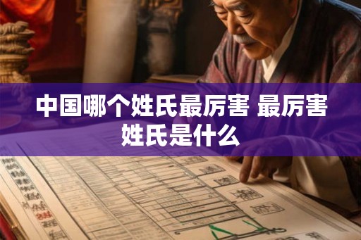 中国哪个姓氏最厉害 最厉害姓氏是什么