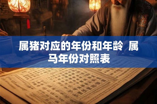 属猪对应的年份和年龄  属马年份对照表