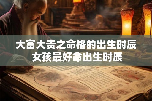 大富大贵之命格的出生时辰 女孩最好命出生时辰