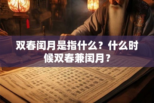 双春闰月是指什么？什么时候双春兼闰月？