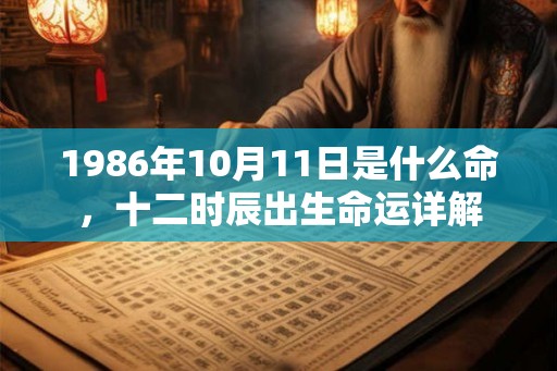 1986年10月11日是什么命，十二时辰出生命运详解