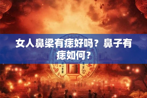 女人鼻梁有痣好吗？鼻子有痣如何？