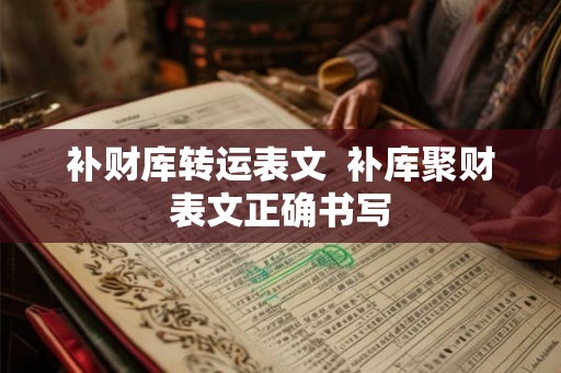 补财库转运表文  补库聚财表文正确书写