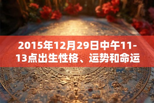 2015年12月29日中午11-13点出生性格、运势和命运