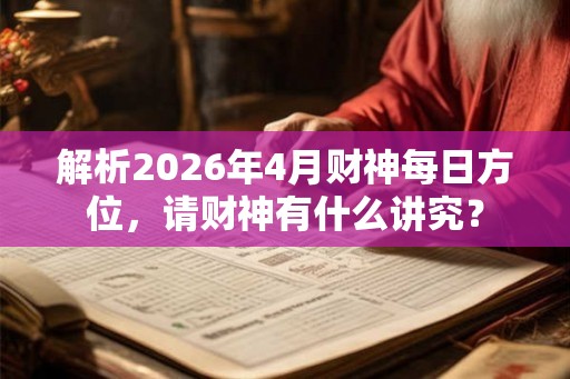 解析2026年4月财神每日方位，请财神有什么讲究？