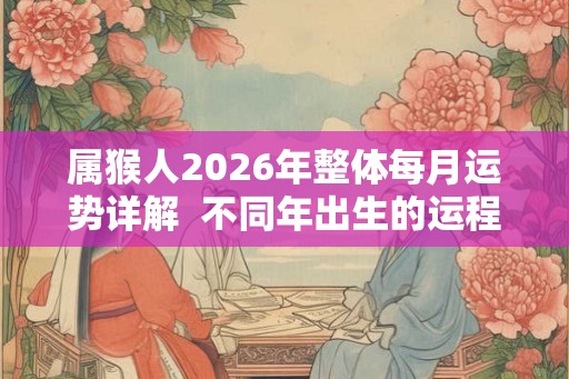 属猴人2026年整体每月运势详解  不同年出生的运程解析