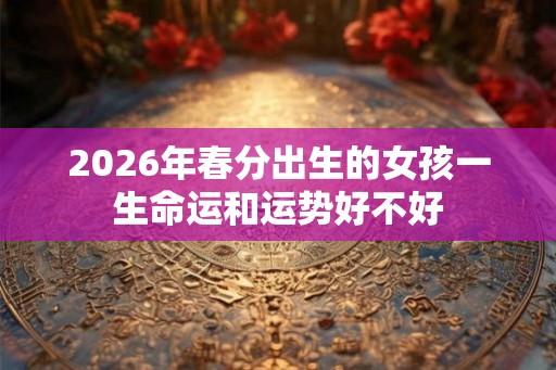 2026年春分出生的女孩一生命运和运势好不好