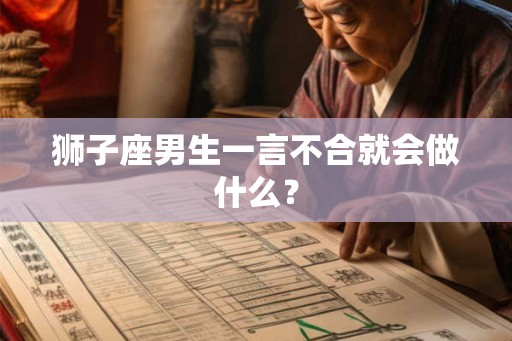 狮子座男生一言不合就会做什么? 狮子座男生一言不合就会做什么?