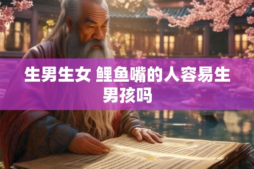 生男生女 鲤鱼嘴的人容易生男孩吗
