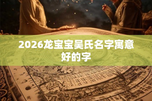 2026龙宝宝吴氏名字寓意好的字
