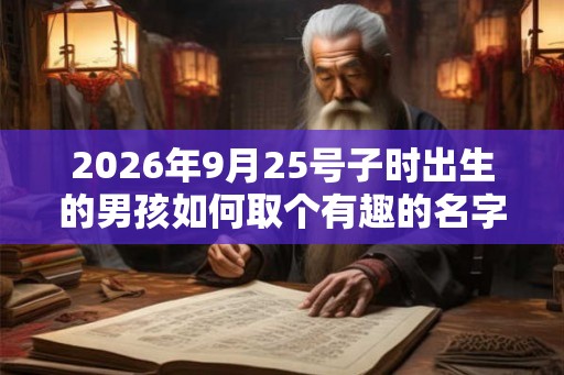 2026年9月25号子时出生的男孩如何取个有趣的名字