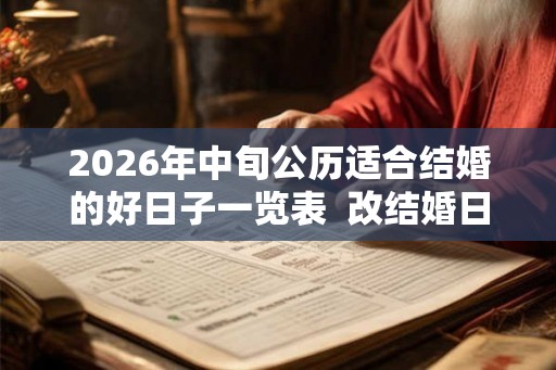 2026年中旬公历适合结婚的好日子一览表  改结婚日期不吉利吗