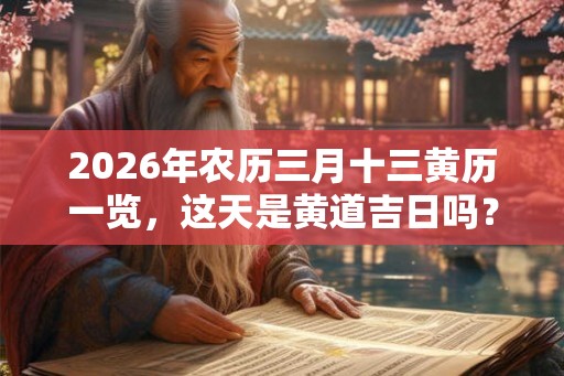 2026年农历三月十三黄历一览，这天是黄道吉日吗？