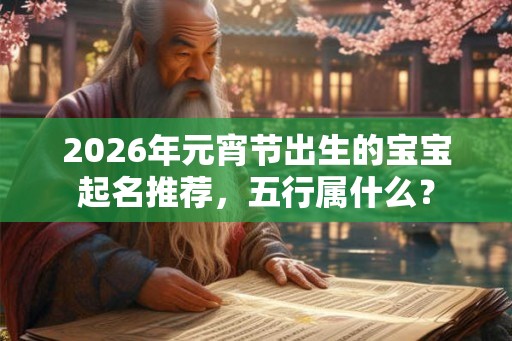 2026年元宵节出生的宝宝起名推荐，五行属什么？