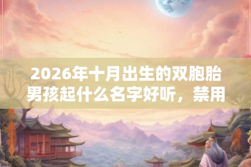 2026年十月出生的双胞胎男孩起什么名字好听，禁用什么字