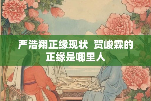 严浩翔正缘现状 贺峻霖的正缘是哪里人 严浩翔正缘现状 贺峻霖的正缘是哪里人