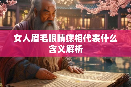 女人眉毛眼睛痣相代表什么含义解析