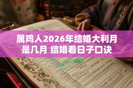 属鸡人2026年结婚大利月是几月 结婚看日子口诀 属鸡人2026年结婚大利月是几月 结婚看日子口诀