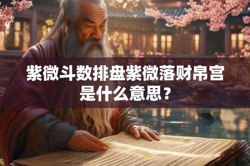紫微斗数排盘紫微落财帛宫是什么意思？