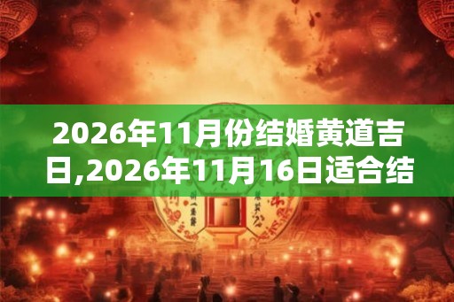 2026年11月份结婚黄道吉日,2026年11月16日适合结婚吗