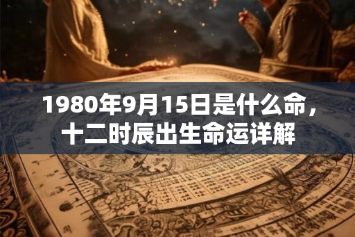 1980年9月15日是什么命，十二时辰出生命运详解