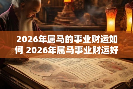 2026年属马的事业财运如何 2026年属马事业财运好吗
