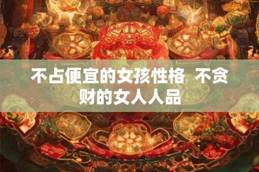 不占便宜的女孩性格  不贪财的女人人品