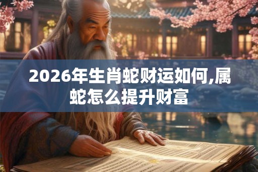 2026年生肖蛇财运如何,属蛇怎么提升财富