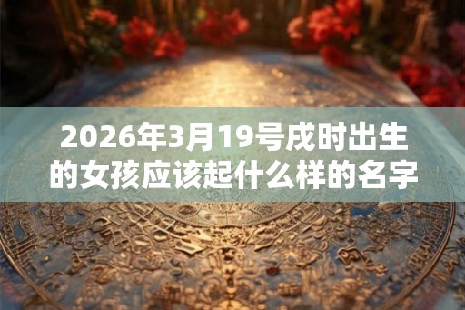 2026年3月19号戌时出生的女孩应该起什么样的名字