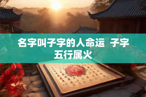 名字叫子字的人命运  子字五行属火