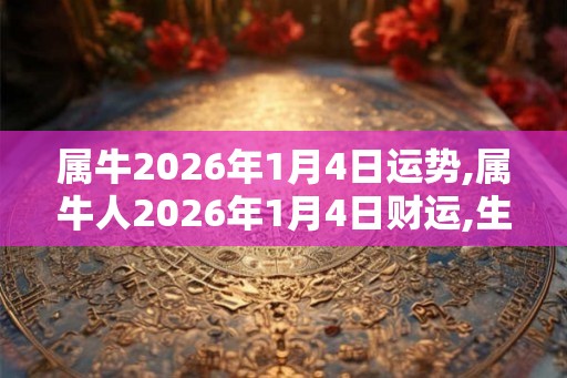 属牛2026年1月4日运势,属牛人2026年1月4日财运,生肖牛2026年1月4日运势