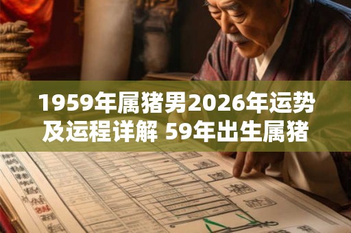 1959年属猪男2026年运势及运程详解 59年出生属猪人2026全年每月运势男性