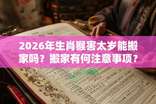 2026年生肖猴害太岁能搬家吗？搬家有何注意事项？