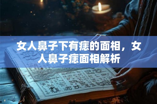 女人鼻子下有痣的面相，女人鼻子痣面相解析