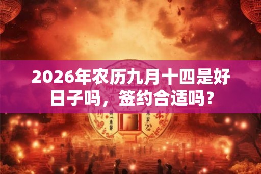 2026年农历九月十四是好日子吗，签约合适吗？
