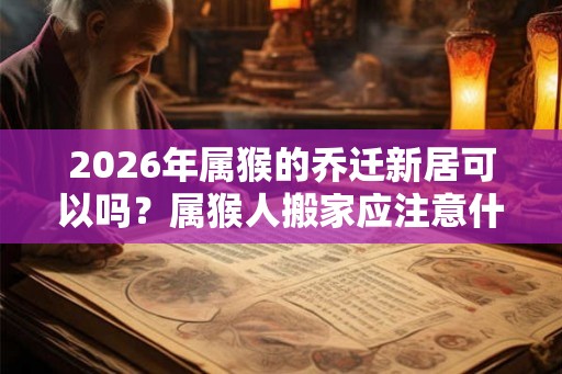 2026年属猴的乔迁新居可以吗？属猴人搬家应注意什么？