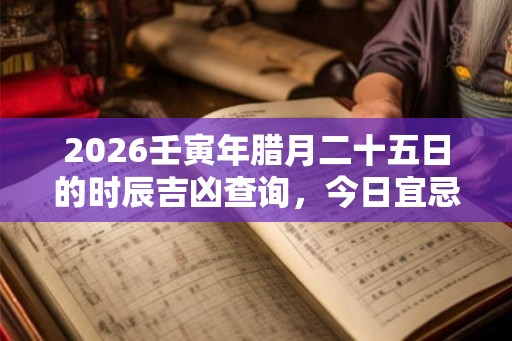 2026壬寅年腊月二十五日的时辰吉凶查询，今日宜忌分析