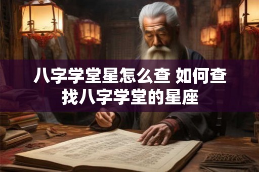 八字学堂星怎么查 如何查找八字学堂的星座