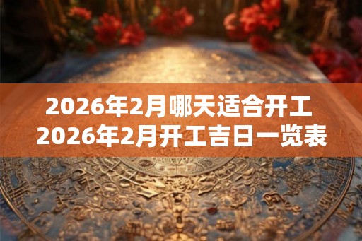 2026年2月哪天适合开工 2026年2月开工吉日一览表