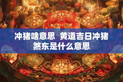 冲猪啥意思  黄道吉日冲猪煞东是什么意思
