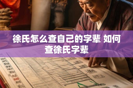 徐氏怎么查自己的字辈 如何查徐氏字辈