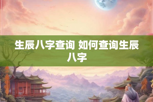 生辰八字查询 如何查询生辰八字 生辰八字查询 如何查询生辰八字
