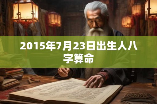 2015年7月23日出生人八字算命