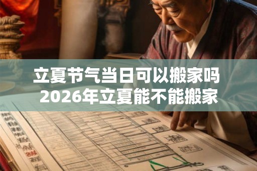 立夏节气当日可以搬家吗 2026年立夏能不能搬家